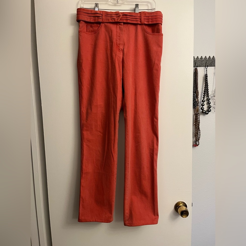 Chanel Vintage Belted Straight Leg Jeans